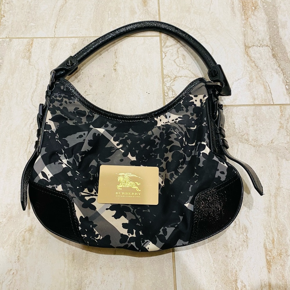 Vintage BURBERRY floral beat check foley hobo bag - Picture 5 of 16